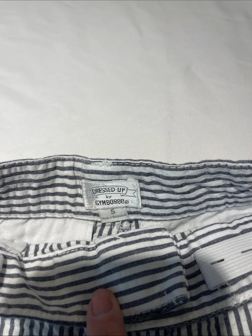 Gymboree Navy and White Seersucker Flat Front Shorts
